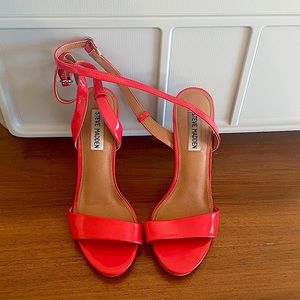 Red High Heel Strap Dress Shoes